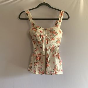 Mind code, size medium zippered multi-flowered print cami